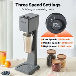 Milkshake Machine, 375W Milkshake Maker Mixer, Single Head Drink Mixer Blender Machine, 3-Speed Milkshake Blender with 820ml Stainless Steel Cup for C