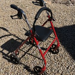 Drive Steel 4 Wheel Rollator with Fold Up Removable Back Walker - Will Deliver