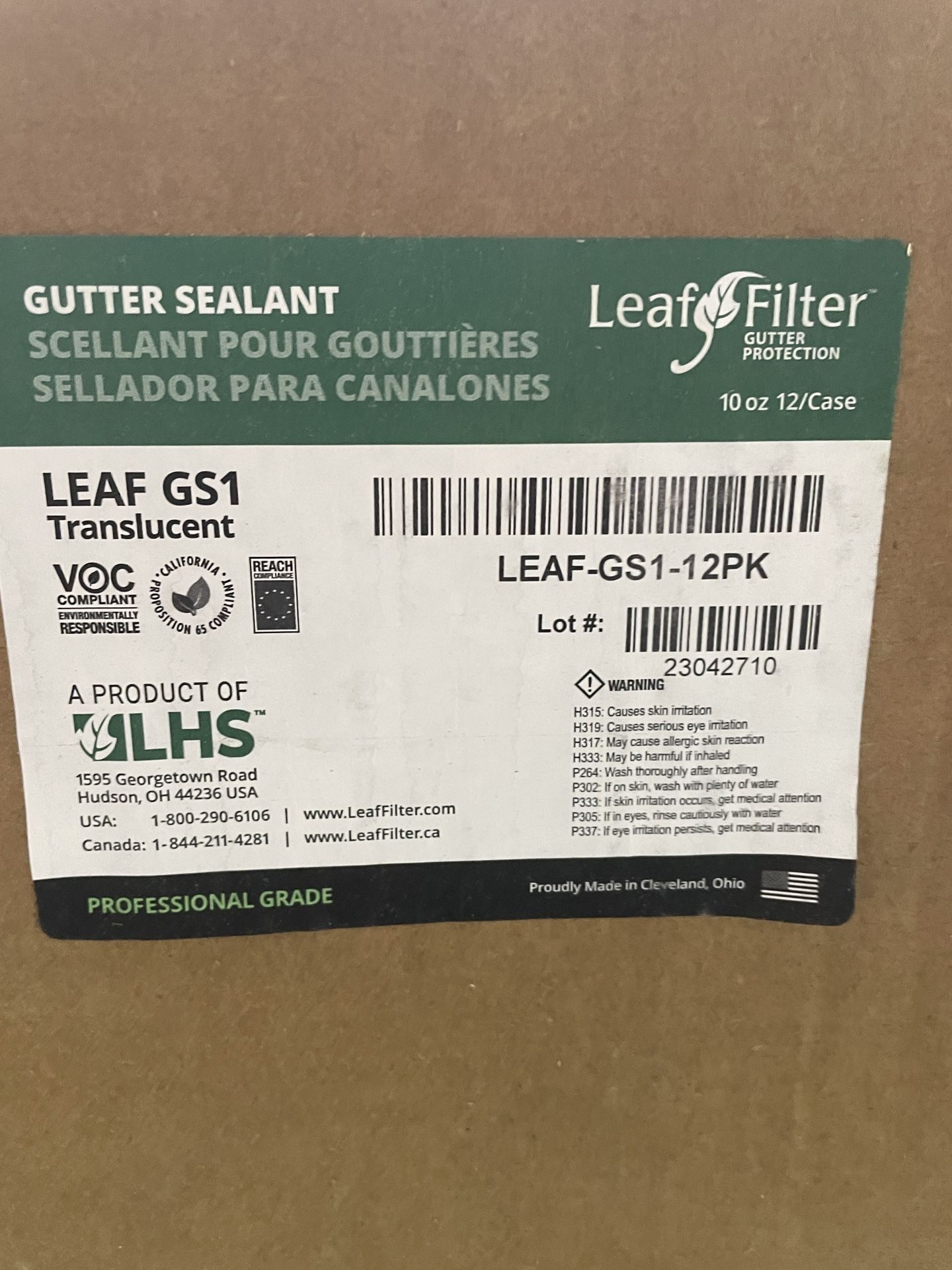 LEAF FILTER Gutter Sealant  Translucent -  Case of 12