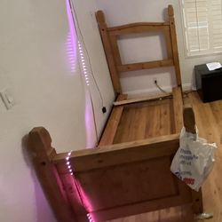 twin size bed frame with bed 