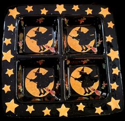 Halloween Witch Sectional Platter IOB