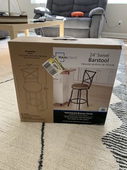 Mainstays 24” Swivel Barstool, Hammered Bronze Finish
