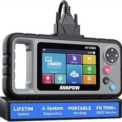 AVAPOW AV-D600 4 Systems OBD2 Scanner Engine/Transmission/SRS/ABS Diagnostic Tool, Oil Reset/EPB Reset/Battery Match, Car Code Reader with Auto VIN, W