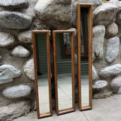Nesting Mirrors Mid Century Solid Oak Set