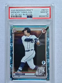 2020 Bowman Draft 1st Edition Spencer Torkelson SKY BLUE FOIL PSA 10