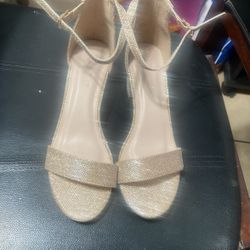 Shine Gold Heels Size 7 Women 