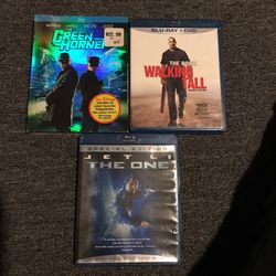 Like New Blu Ray Dvd The Green Hornet , Walking Tall, Jet Li The One $10 Each Or All 3 For $25