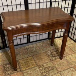 Antique solid wood table with hidden storage 29”h,17.5”d,33”w
