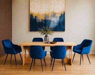 🔥 Dinning table and 6 dining velvet chairs, brand new in box, M17