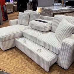 Amazing Corduroy  Sectional Sofa Sleeper On Sale Now!! 