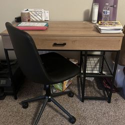 Wooden Desk + Chair 