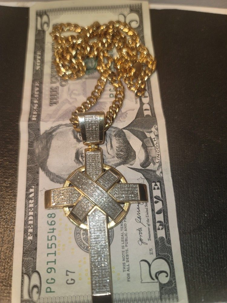 Real Diamond Pendant Gold Plated