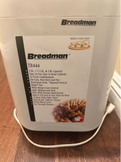 Breadman TR444 Bread Machine, Tested and Working