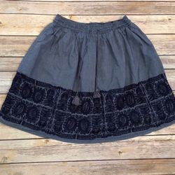 J.Crew Embroidered Zafrina Skirt With Front Tying Tassels 