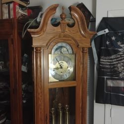90s Emporer Grandfather Clock.  7' In Great Working Order Obo