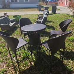 Wicker Pub Table