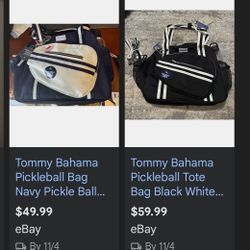 Tommy Bahama Pickleball Tote Bag Case Free Water Bottle & Key Chain