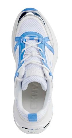 DKNY White and Blue Chunky Sneakers