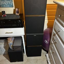 Vintage Sony Three-Way Speaker System
