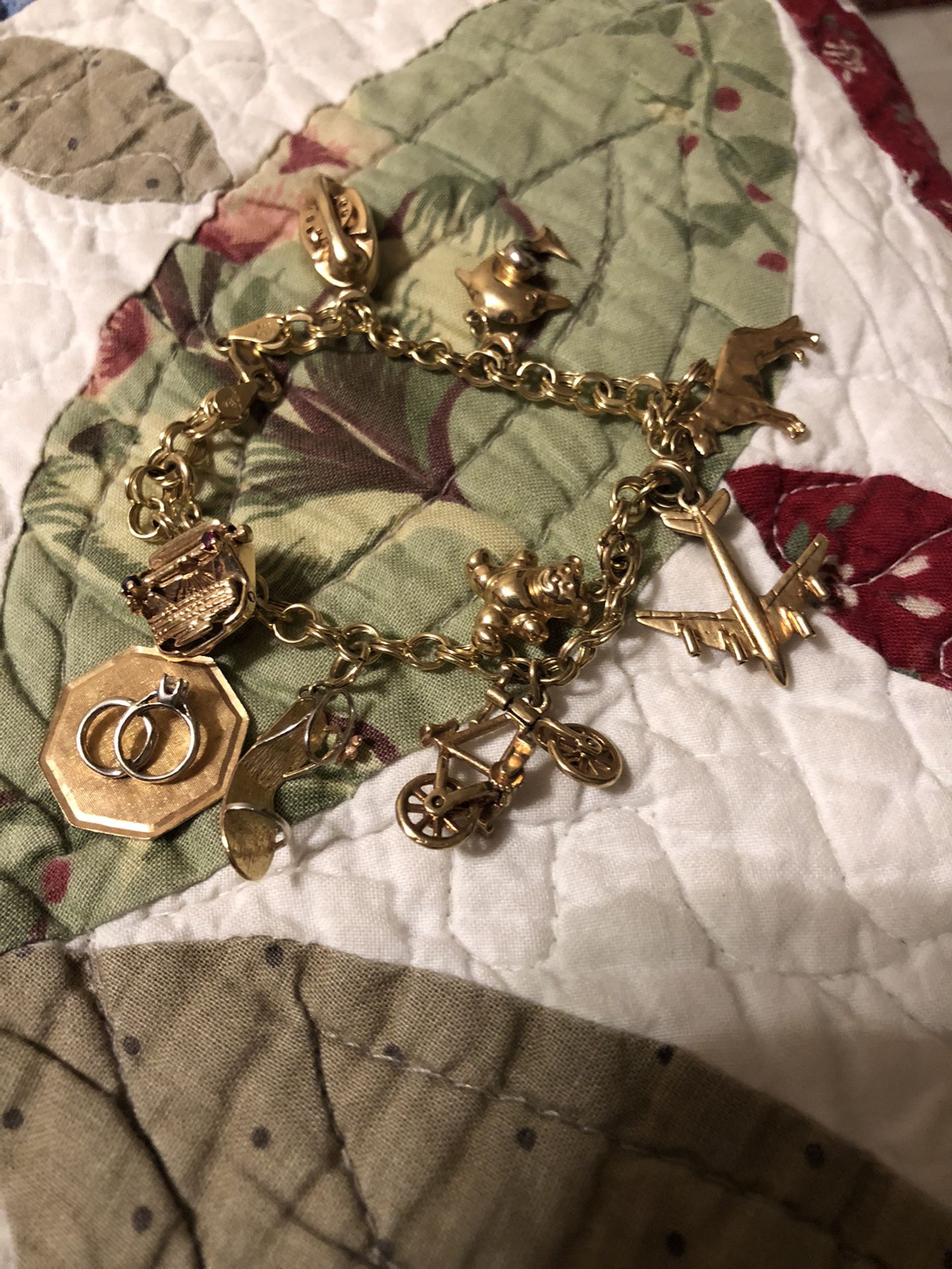 14k bracelet and charms (NO OFFERS ACCEPT )