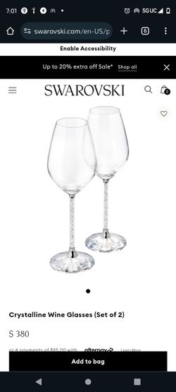 Never Used Swarovski Wine Glasses