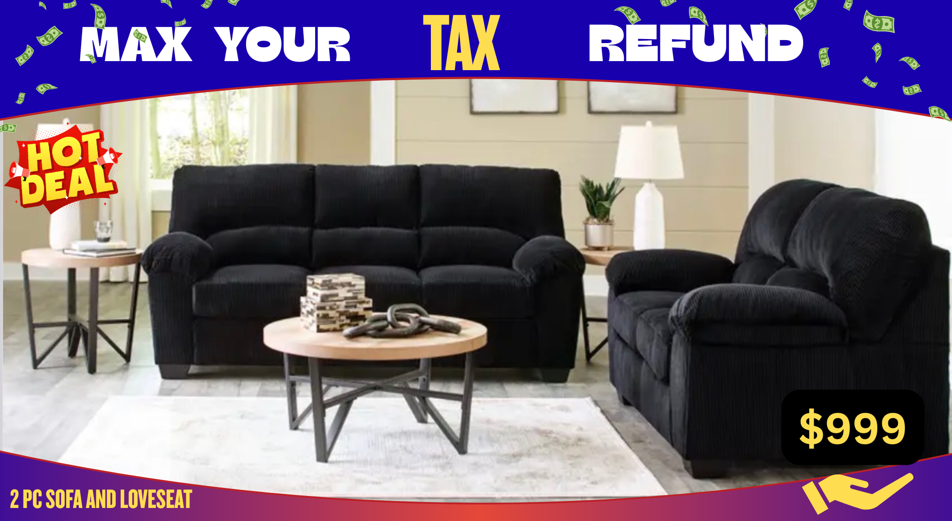 2 PC SOFA AND LOVESEAT