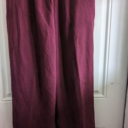 Womens New Alfred Dunner 12 Medium, Plum Color Pants Slacks, 100% Polyester, 2 Very Deep Side Pockets, Soft And Smooth. East or West