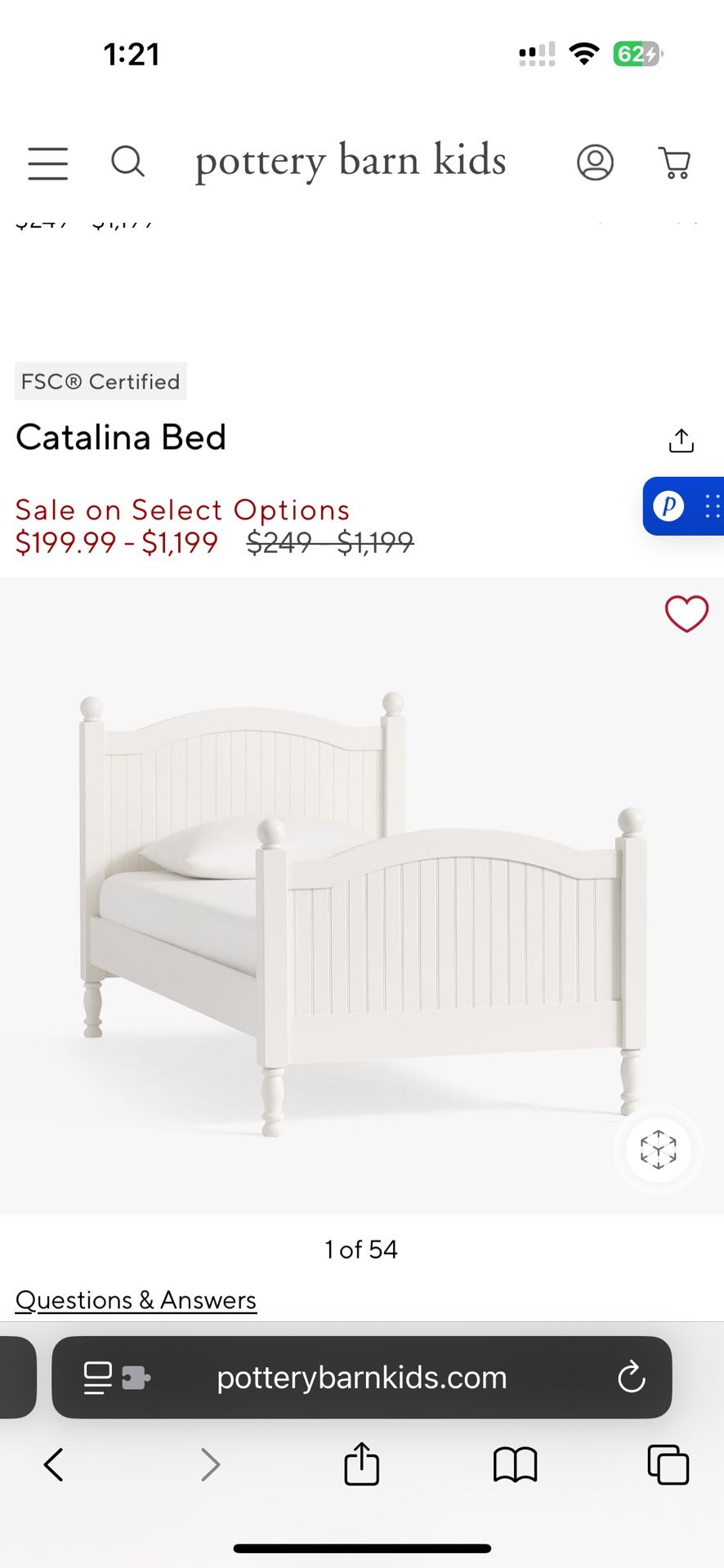 Pottery barn Twin Bed