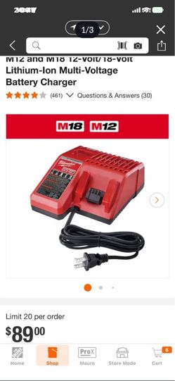New! Milwaukee, M 18 & M-12 charger