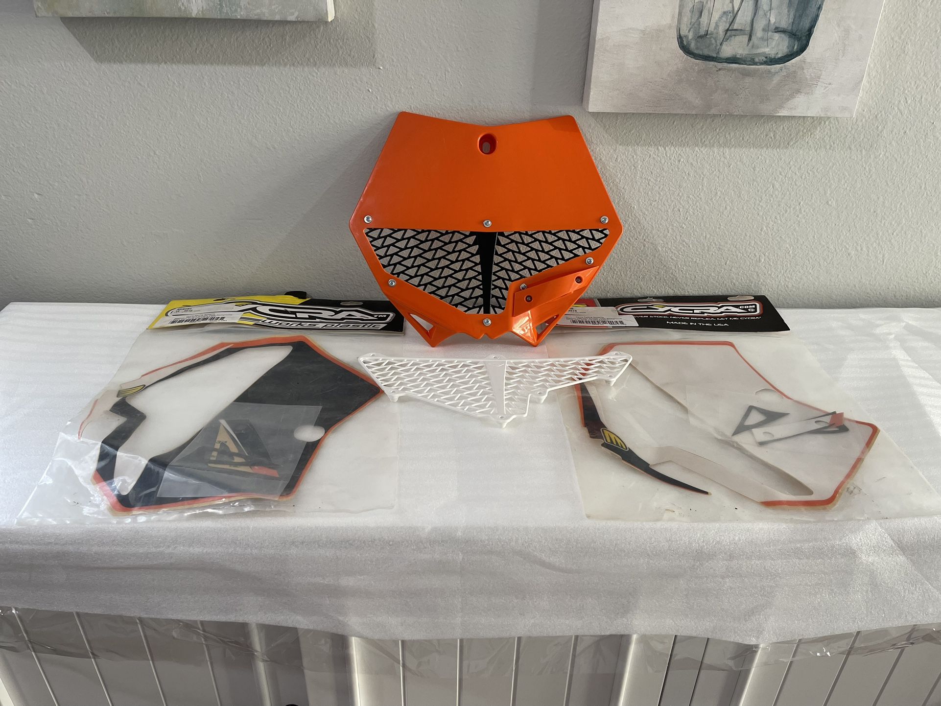 2007 2008 Cycra KTM SX 125 SXF 250 Stadium Half Vent Number Plate Decals Lot