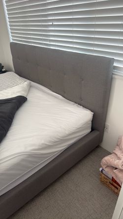 King Size Upholstered Bed Frame & Headboard – $275 OBO