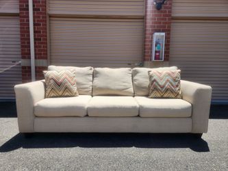 Contemporary 93" Beige Deep Lounge Sofa *Delivery Available