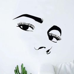 PRE MADE Wall Decal Home Decor Girls Beauty Make Up Brows Lashes