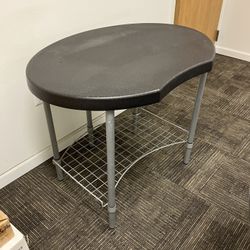 Small Black Computer / Utility Table with Shelf