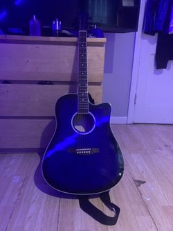 Blue Acoustic Guitar