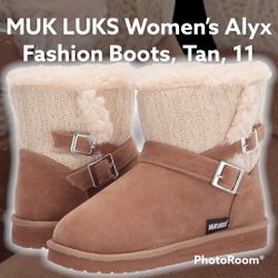 MUK LUKS Women’s Alyx Fashion Boots, Tan, 11