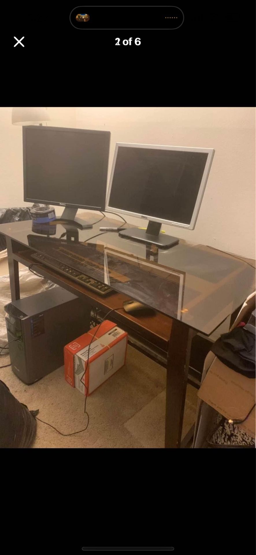 Pier 1 imports brown glass desk