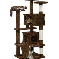 Yaheetech 54in Cat Tree Tower Condo Cat Furniture w/Scratching Post for Kittens Pet House Play