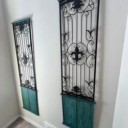 Turquoise Spindle Metal Wall Art 2 
