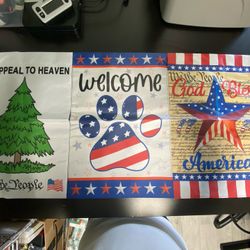 Patriotic God Bless America Garden Flags - Set Of 3 