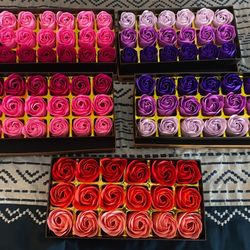 Valentine’s Box Of Rose Soaps
