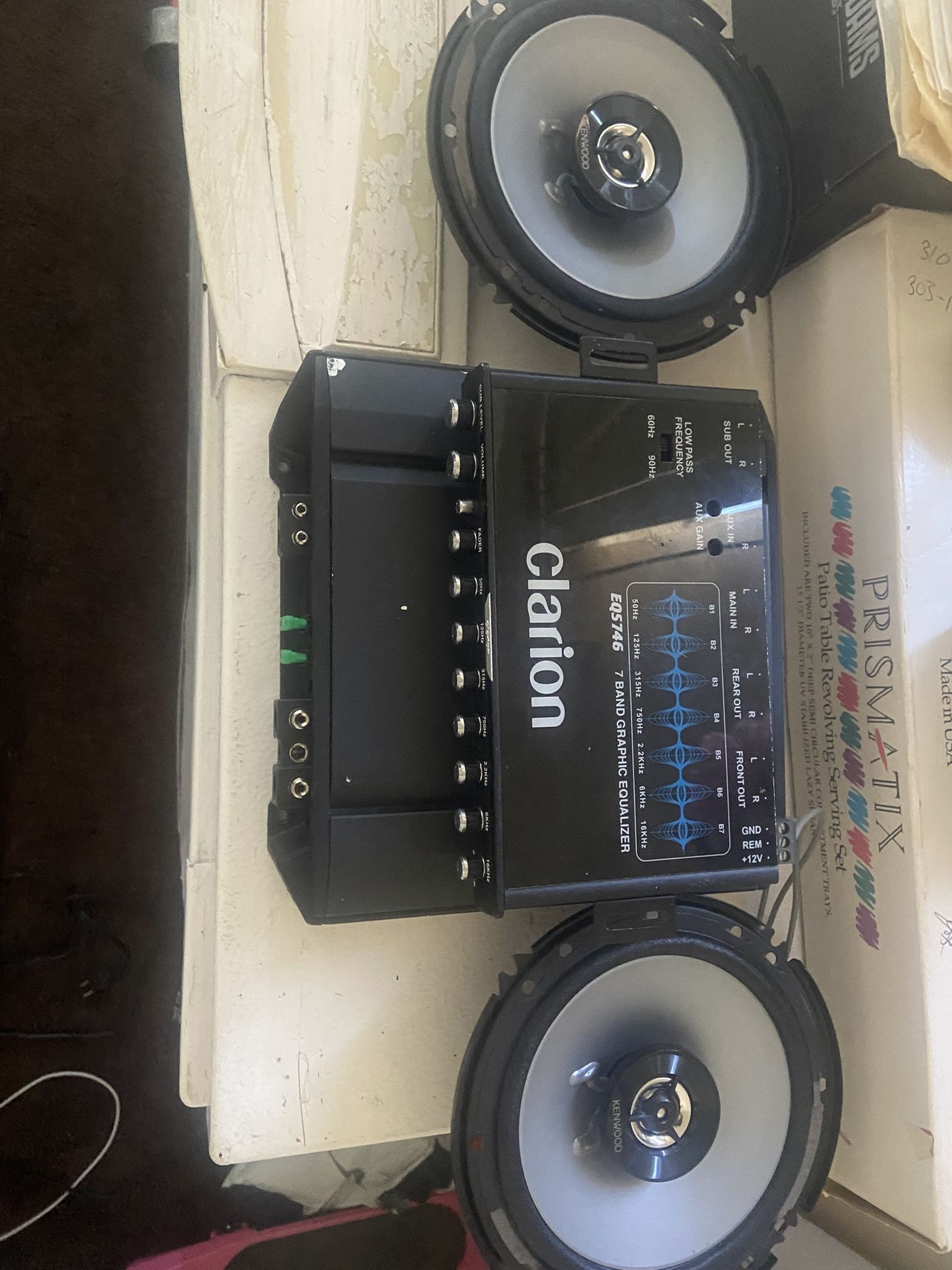Alpine 500w Amp And Clarion EQ And 2-kenwood Speakers