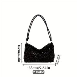 Black sequence shoulder bag