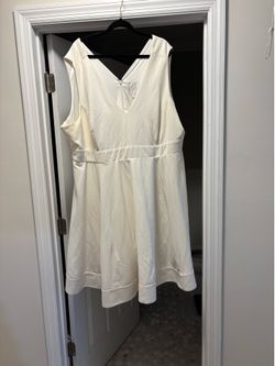White tea length dress