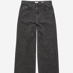Black leopard print Cotton on jeans