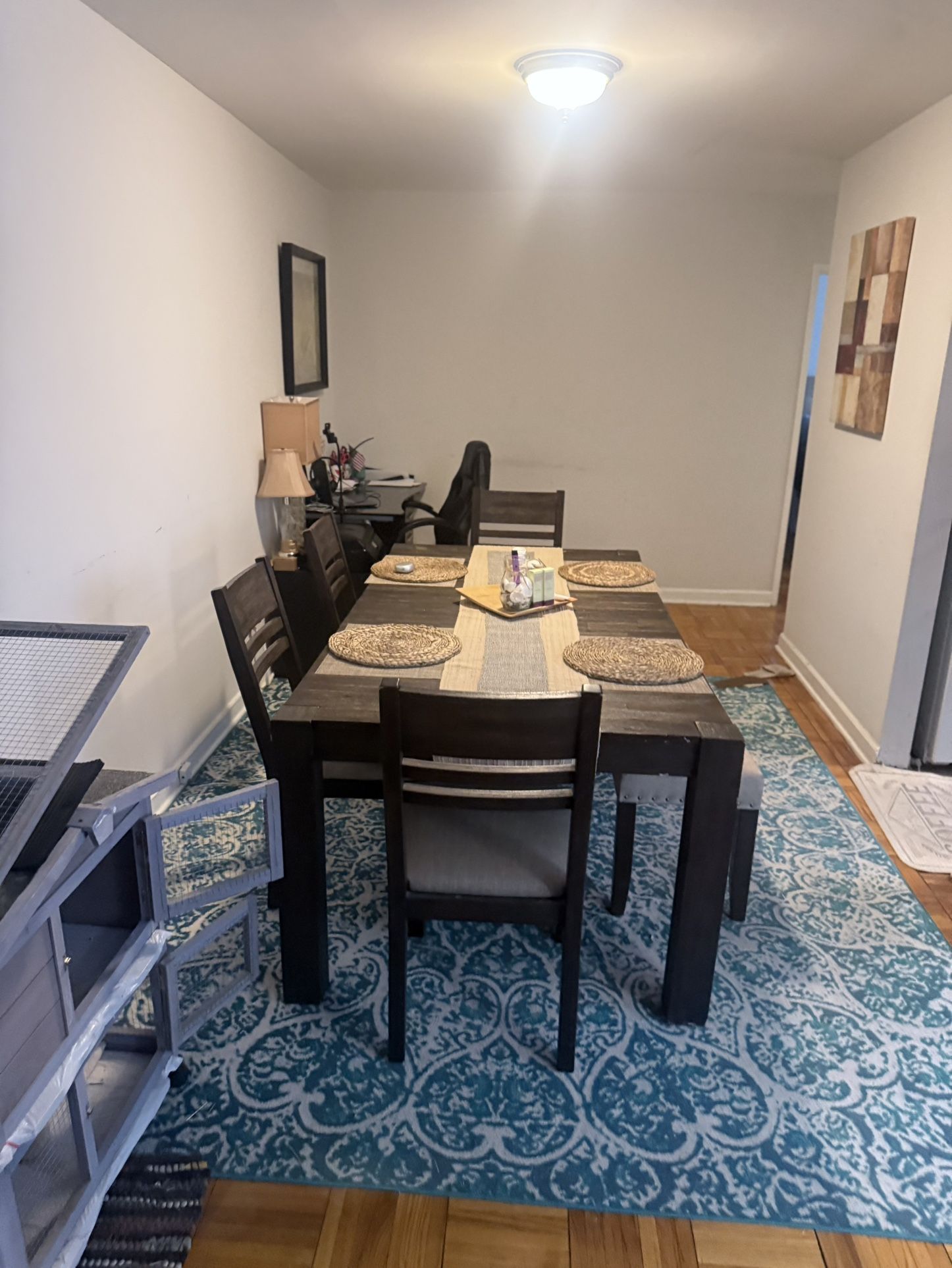 Dining Table With 4 Chairs + Bench