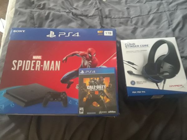 Ps4 Spider Man Bundle 1tb Comes With Black Ops 4 And Hyperx Cloud