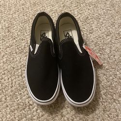 Black and White Platform Slip On Vans