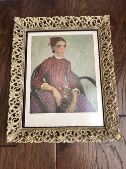 Vintage Van Gogh Print in Vintage Gold Metal Frame