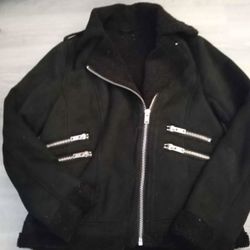 Fall Fleece Zippered Black Jacket